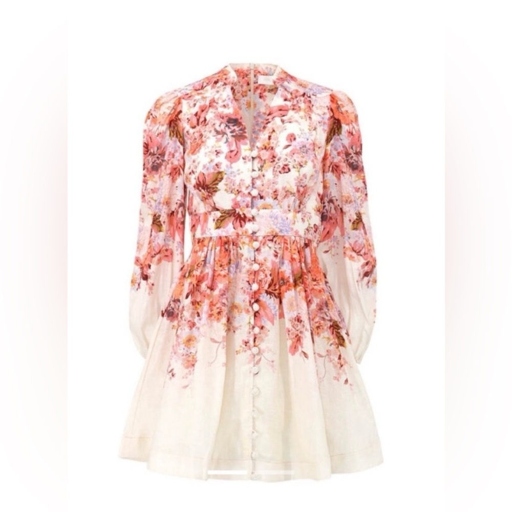 ZIMMERMANN Devi Plunge Mini Dress Size 1